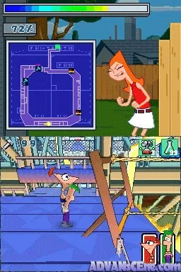 Phineas and Ferb gameplay screenshot on DS