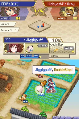 Pokémon Conquest gameplay screenshot on DS