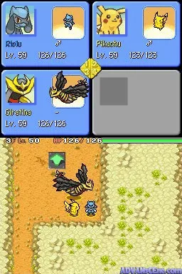 Pokémon Mystery Dungeon: Explorers of Sky gameplay screenshot on DS