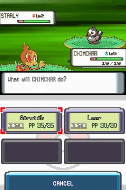 Pokémon Pearl gameplay screenshot on DS