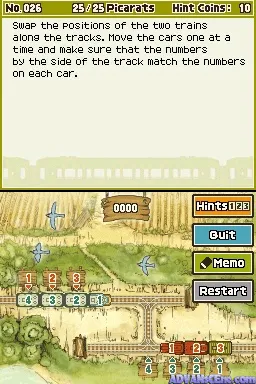 Professor Layton and the Diabolical Box gameplay screenshot on DS