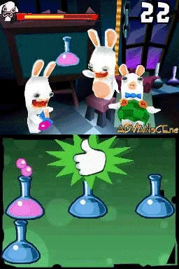 Rayman Raving Rabbids 2 gameplay screenshot on DS