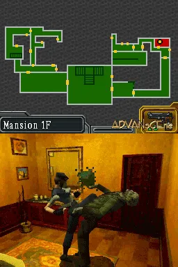 Resident Evil gameplay screenshot on DS