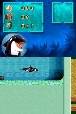 Shamu's Deep Sea Adventures gameplay screenshot on DS