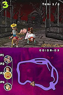 Shrek Smash n' Crash Racing gameplay screenshot on DS