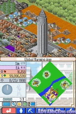 SimCity DS 2 gameplay screenshot on DS