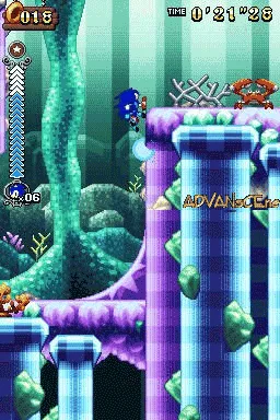 Sonic Rush Adventure gameplay screenshot on DS