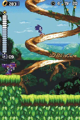 Sonic Rush gameplay screenshot on DS