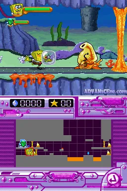 SpongeBob SquarePants featuring Nicktoons: Globs of Doom gameplay screenshot on DS