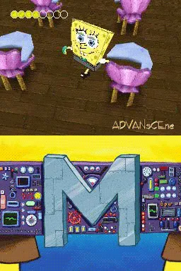 SpongeBob SquarePants: The Yellow Avenger gameplay screenshot on DS