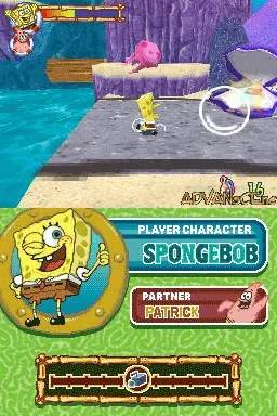 SpongeBob's Atlantis SquarePantis gameplay screenshot on DS