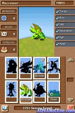 Spore Creatures gameplay screenshot on DS