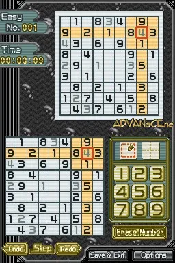 Sudoku Gridmaster gameplay screenshot on DS