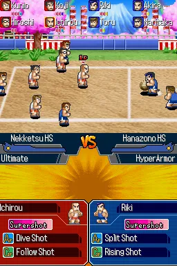 Super Dodgeball Brawlers gameplay screenshot on DS