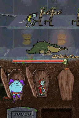 Teenage Zombies: Invasion of the Alien Brain Thingys! gameplay screenshot on DS
