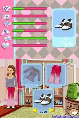 The Clique: Diss and Make-Up gameplay screenshot on DS