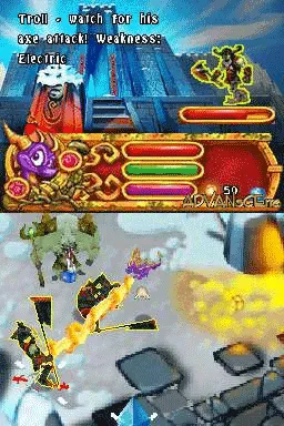 The Legend of Spyro: A New Beginning gameplay screenshot on DS