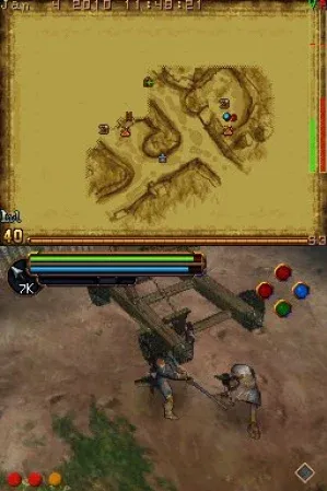 The Lord of the Rings: Aragorn's Quest gameplay screenshot on DS