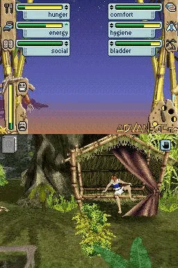 The Sims 2: Castaway gameplay screenshot on DS