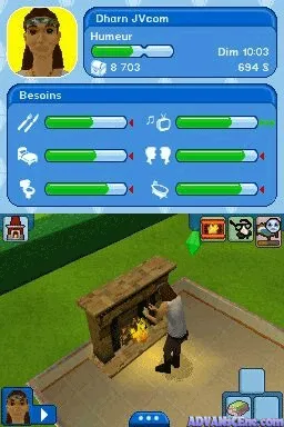 The Sims 3 gameplay screenshot on DS