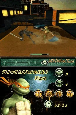 TMNT gameplay screenshot on DS