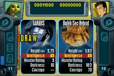 Top Trumps: Doctor Who gameplay screenshot on DS