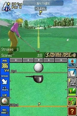 True Swing Golf gameplay screenshot on DS