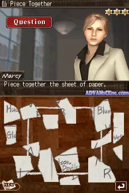 Unsolved Crimes gameplay screenshot on DS