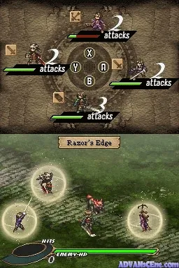 Valkyrie Profile: Covenant of the Plume gameplay screenshot on DS