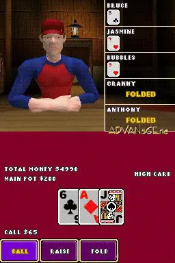 World Championship Poker gameplay screenshot on DS