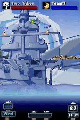 Worms: Open Warfare 2 gameplay screenshot on DS
