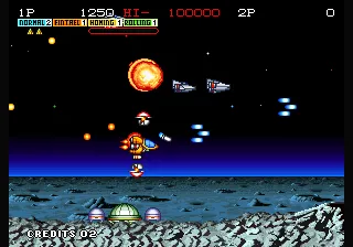 Andro Dunos gameplay screenshot on Neo Geo