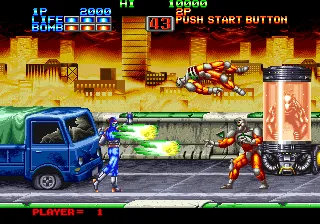 Eightman gameplay screenshot on Neo Geo