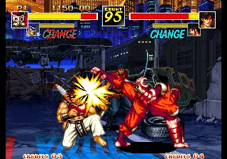Kizuna Encounter: Super Tag Battle gameplay screenshot on Neo Geo