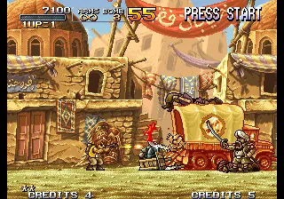 Metal Slug 2 gameplay screenshot on Neo Geo