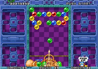 Puzzle Bobble gameplay screenshot on Neo Geo