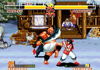 Samurai Shodown gameplay screenshot on Neo Geo