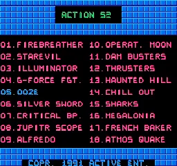 Action 52 gameplay screenshot on NES
