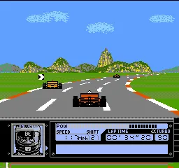 Al Unser Jr. Turbo Racing gameplay screenshot on NES