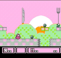 Asmik-kun Land gameplay screenshot on NES