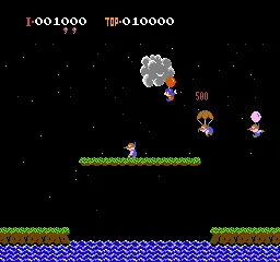 Balloon Fight gameplay screenshot on NES