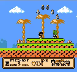 Banana Prince gameplay screenshot on NES