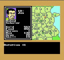 Bandit Kings of Ancient China gameplay screenshot on NES