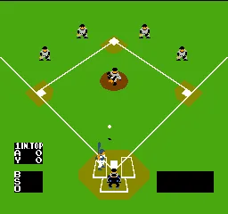 Baseball gameplay screenshot on NES