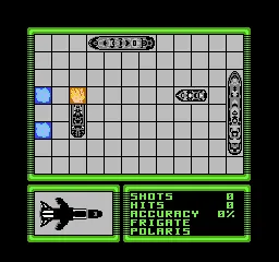 Battleship gameplay screenshot on NES