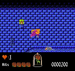 Beauty and the Beast gameplay screenshot on NES
