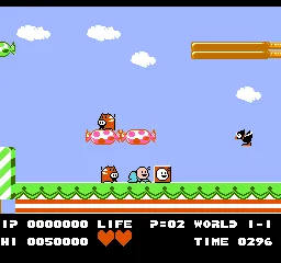 Bio Miracle Bokutte Upa gameplay screenshot on NES