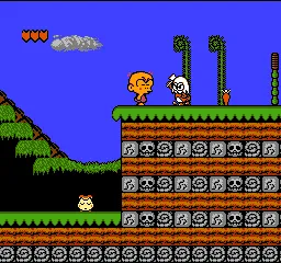 Bonk's Adventure gameplay screenshot on NES
