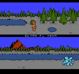 Caveman Ughlympics gameplay screenshot on NES