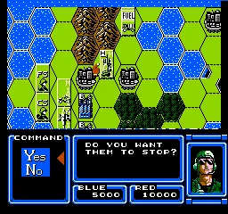 Conflict gameplay screenshot on NES